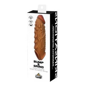 SKINSATIONS- BUMP & GRIND- Raised Bumps Penis Sleeve with Scrotum Strap
