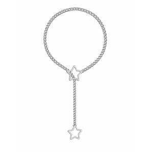 STAR O RING SLIP CHOKE CHAIN - SILVER