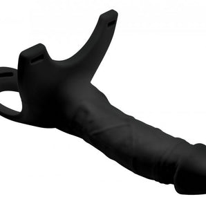 Hollow Silicone Dildo Strap-on - Black