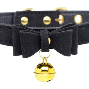 Golden Kitty Cat Bell Collar -Black/Gold