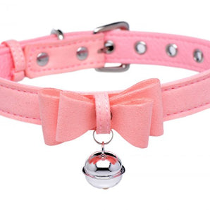 Sugar Kitty Cat Bell Collar -Pink/Silver