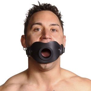 Leather Locking Open Mouth Feeder Gag