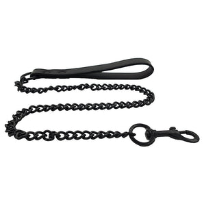 Leather Lead - Black with Black