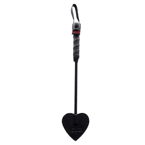 Mini Leather Spade Paddle Crop 10" - Black
