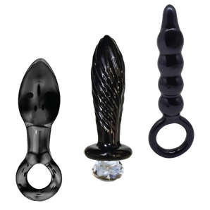 Dark Curiosity Set – All-Glass Anal Plug Trio