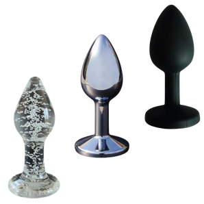 Beginner, The First Step Anal Plug Set – Glass, Metal & Silicone