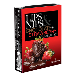 LIPS & NIPS Pleasure Kit Chocolate Nip Zip + Limited Edition Chocolate Strawberry XBalm+50 ways to Kiss Guide
