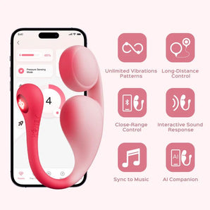 Vibrosa App-Controlled Pressure Sensing Dual-Ball Egg Vibrator