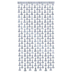 Glitterati Penis Metallic Foil Curtain 2pc - Silver