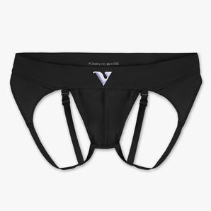 Mens Small - JockVStrap Sheer Briefs - Black