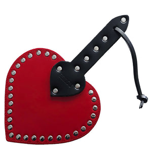 Leather Heart Paddle - Red