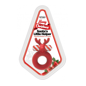 HORNY CHRISTMAS- Santa's Little Helper- Reindeer Cockring with multi speed candy cane stripe bullet. Liquid Silicone.