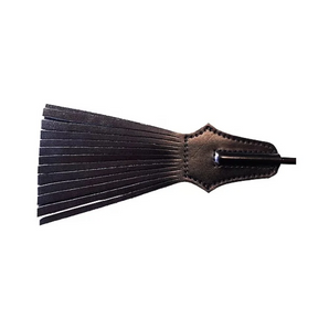 Leather Tasselled Riding Crop Black