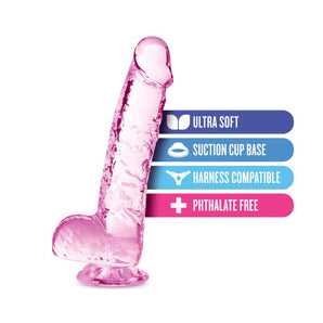 Naturally Yours - 6" Crystalline Dildo - Rose