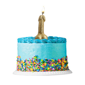 Gold Glitter Penis Candle 4"