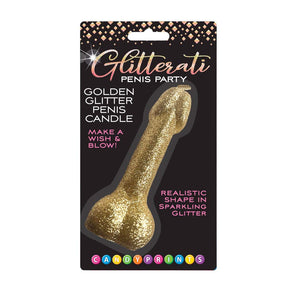 Gold Glitter Penis Candle 4"