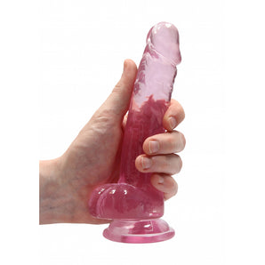 7" Realistic Dildo With Balls - Pink
