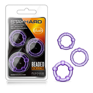 Stay Hard Beaded Cockrings - Purple