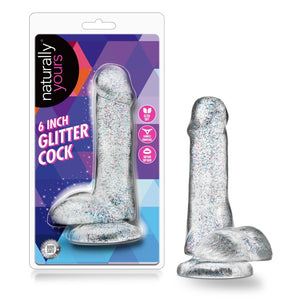 Naturally Yours 6" Glitter Cock w Balls