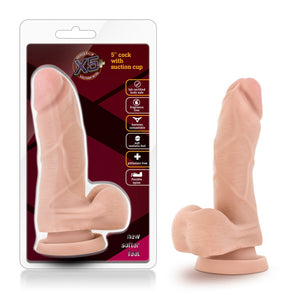 X5 - 5 In Cock w Suction - Beige