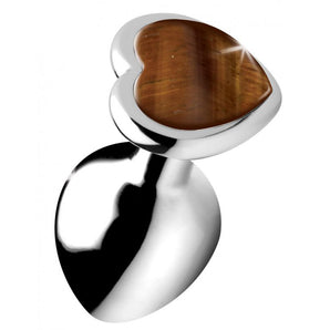 Gemstone Tiger's Eye Heart Plug - Med *