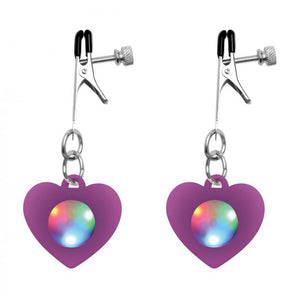 Silicone Light Up Heart Nipple Clamps *