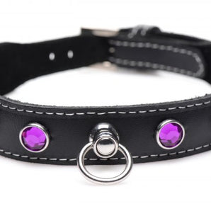 Royal Vixen Leather Choker Rhinestones