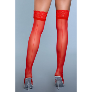 Keep A Secret Thigh Highs - Red