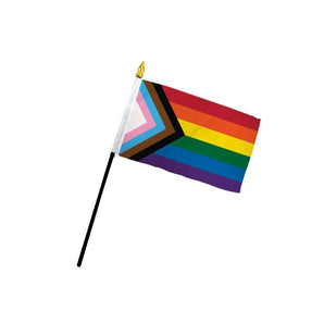 Progress Pride 4" x 6" Stick Flag