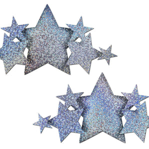 Silver Glitter Stars Breast Cover Demi *