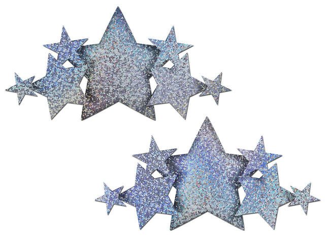 Silver Glitter Stars Breast Cover Demi *