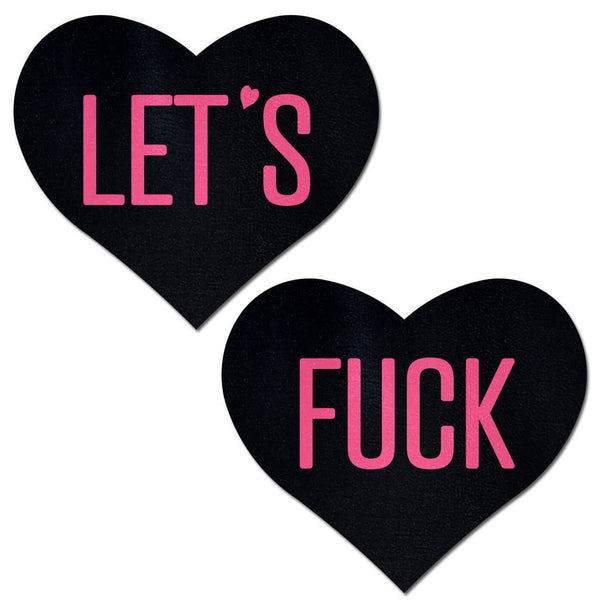 Let's F*ck Heart Pastease - Pink on Blk
