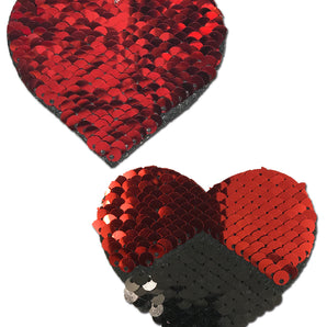 Colour Changing Sequin Heart - Red/Black