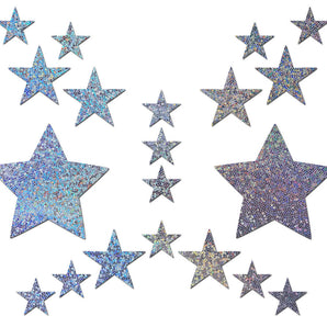 Set: Silver Glitter Star w 16 Minis*