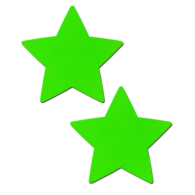 Neon Green Day-Glow Lycra Stars *
