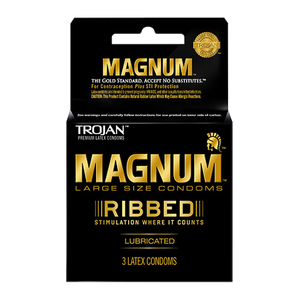 Trojan Magnum Lubricated Ribbed - 3 pk