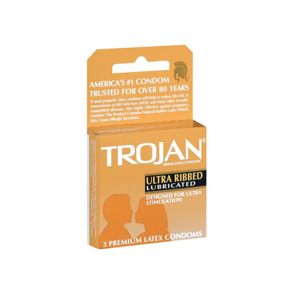 Extra Ribbed Trojam Trojan Ultra Ribbed Condoms - 3 pk – EP Products Canada