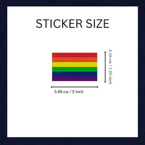 Rectangle Rainbow Flag Stickers - 250pc