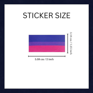 Bisexual Rectangle Flag Stickers -250pc*