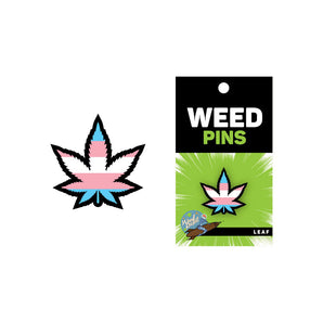 Enamel Pin: Trans Weed Leaf