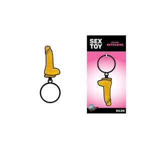 Gold Glitter Dildo Keychain