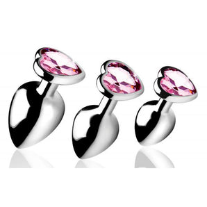 Pink Heart Gem Anal Plug Set