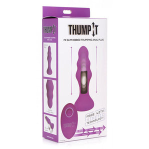 7X Slim Ribbed Thumping Silicone Plug *