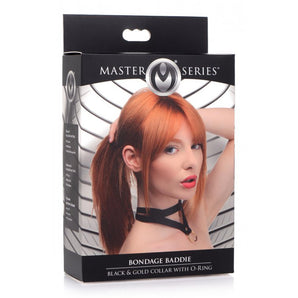 Bondage Baddie Black/Gold O-ring Collar