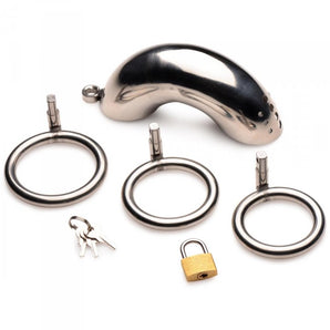 Locking Stainless Chastity Cage 3 rings*