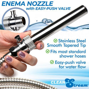 CleanStream Enema Nozzle with Push Valve