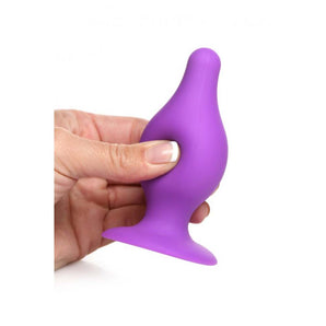 Squeezable Tapered Med Anal Plug - Purp*