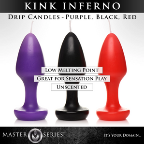 Kink Inferno Drip Candles -Red/Purp/Blk*