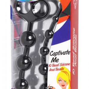 Captivate Me Silicone Anal Beads - Black