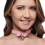 Sugar Kitty Cat Bell Collar -Pink/Silver